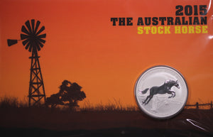 2015 Australian Stock Horse 1oz Silver Coin in Card