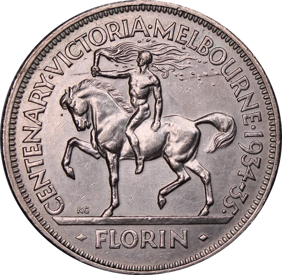 1934/35 Centenary Florin gEF