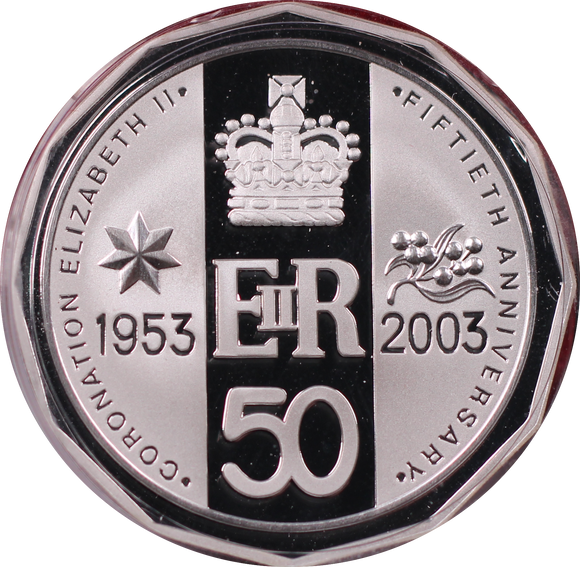 2003 50th Anniversary of QEII Coronation 50c Silver Proof Coin