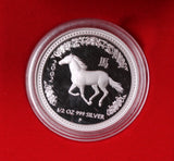 2002 Year of the Horse 1/2oz Silver Coin in Box (Series I)