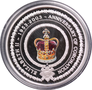 2003 Coronation Golden Jubilee 1oz Silver Proof Coin