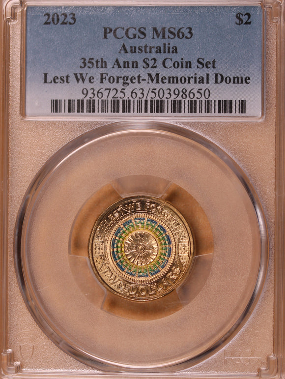 2023 35th Anniversary Lest We Forget $2 Coin MS63