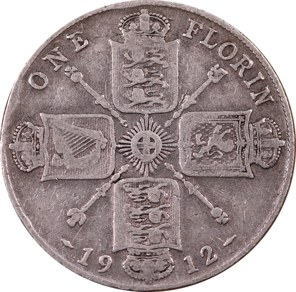 GB 1912 Florin Circulated