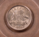 1938 Sixpence MS62