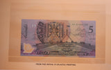 1992 NPA First and Last $5 Banknote First Day of Issue Embossed Deluxe Folder