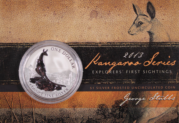 2013 Australian Kangaroo 1oz Silver Coin in Card