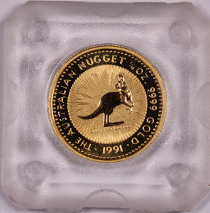 1991 Australian Nugget Kangaroo 1/10oz Gold Coin