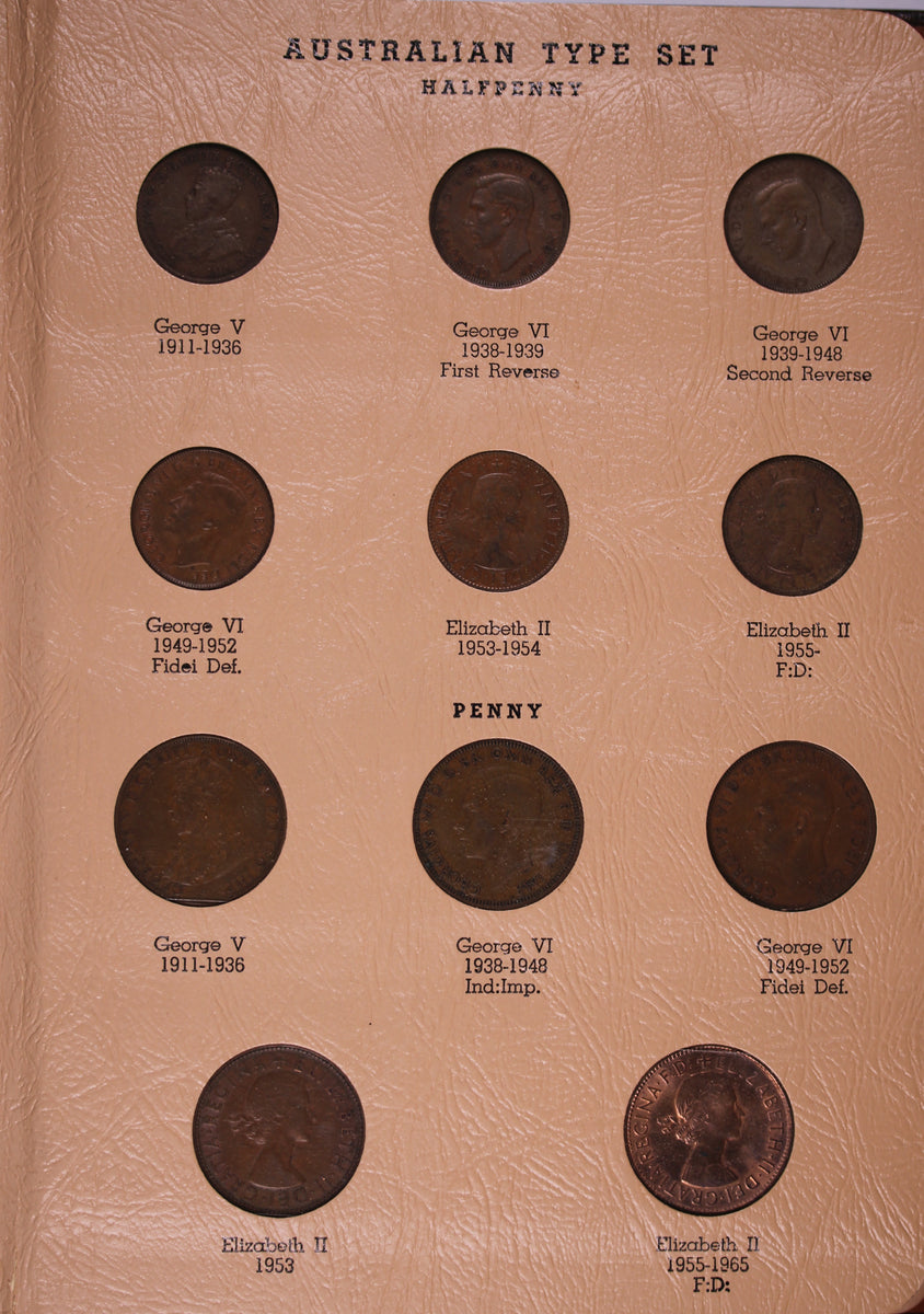 Australian Pre Decimal Type Set Dansco Album (Missing Centenary Florin ...