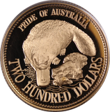 1990 The Pride of Australia Platypus $200 Gold Proof Coin