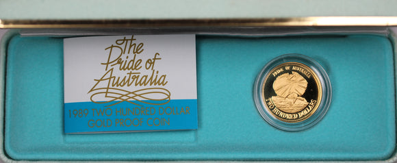 1989 The Pride of Australia Filled-Neck Lizard $200 Gold Proof Coin