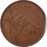 1950 Penny Clipped Planchet VF