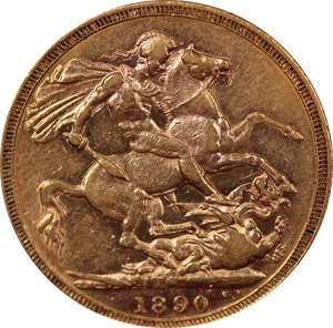 1890 Melbourne Mint Sovereign aEF