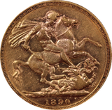 1890 Melbourne Mint Sovereign aEF