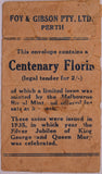 1934/35 Perth Centenary Florin Foys Bag Poor