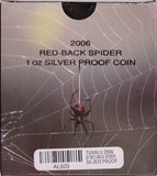 2006 Deadly and Dangerous - Redback Spider 1oz Silver Proof Coin