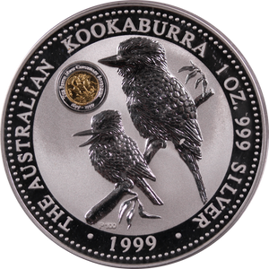 1999 Kookaburra 1oz Silver Coin w/ Sovereign Privy Mark