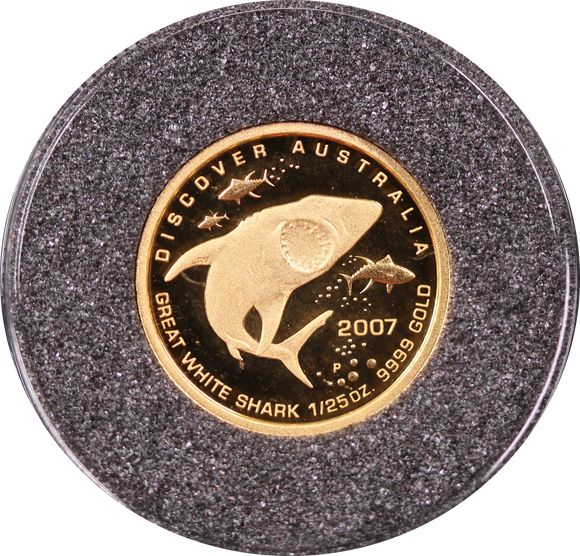 2007 Great White Shark 1/25oz Gold Proof Coin