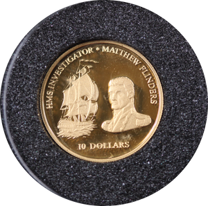 2002 Matthew Flinders 1.2g .999 Gold Proof Coin