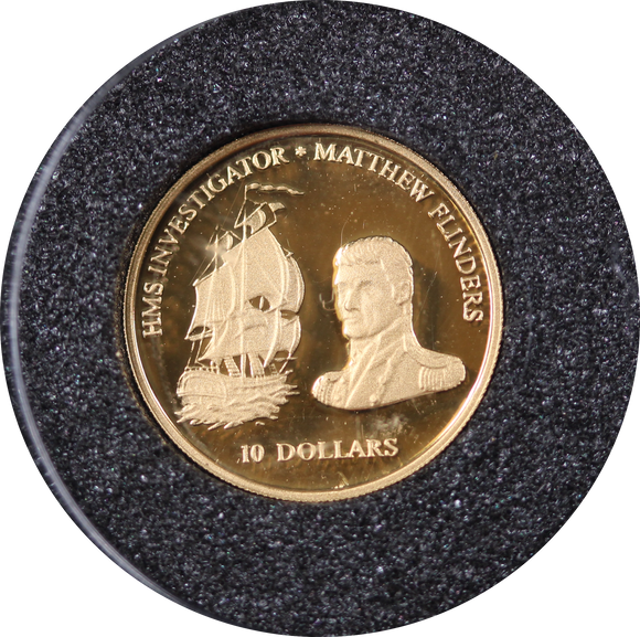 2002 Matthew Flinders 1.2g .999 Gold Proof Coin