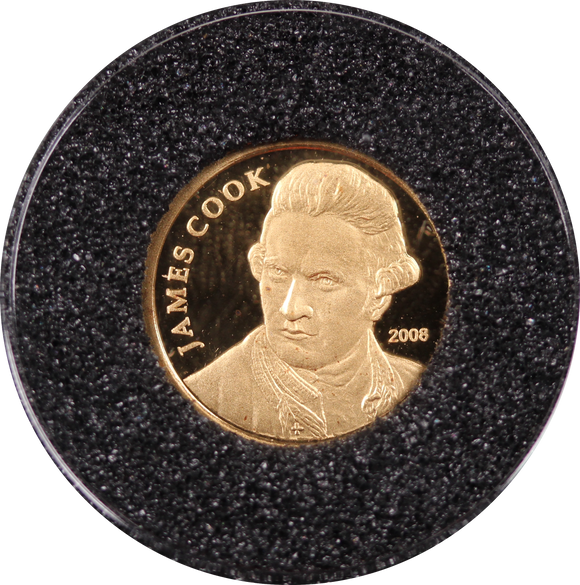 2008 Captain Cook 1.2g .999 Gold Proof Coin