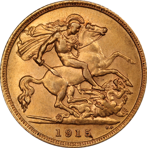 1915 Sydney Mint Gold Half Sovereign aEF