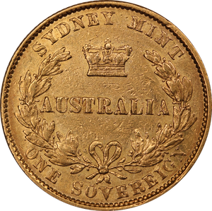 1866 Sydney Mint Type II Gold Sovereign gFine