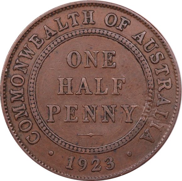 1923 Halfpenny good Fine