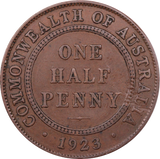 1923 Halfpenny good Fine