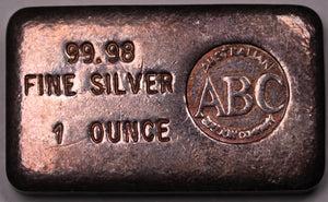 ABC Vintage Silver 1oz Cast Bar