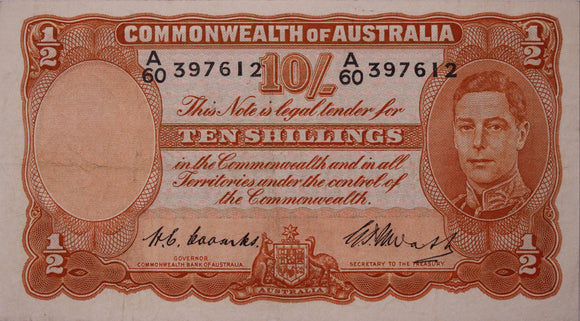 1949 Coombs/Watt 10 Shilling VF