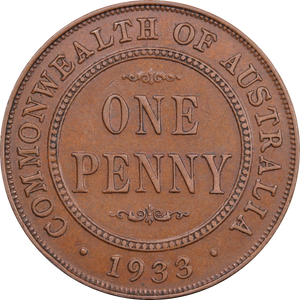 1933/32 Overdate Penny EF