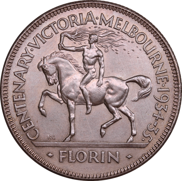 1934/35 Centenary Florin UNC