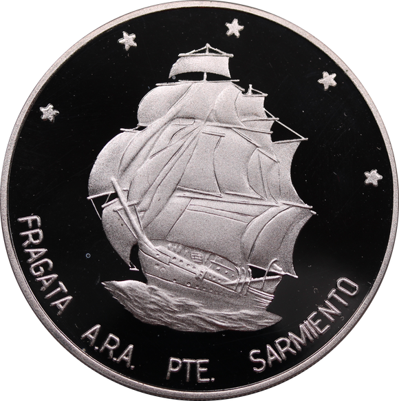 2002 Argentina 25 Peso Presidente Sarmiento Silver Coin