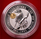 1995 Kookaburra with Panda Privy 1oz Silver Coin