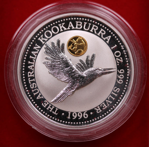 1996 Kookaburra with Panda Privy 1oz Silver Coin