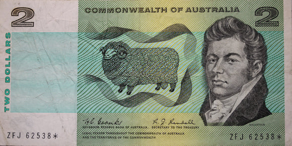 1967 Coombs/Randall $2 Star Replacement Note gFine