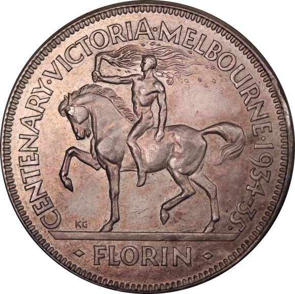 1934/35 Centenary Florin gEF