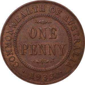 1933/32 Overdate Penny gVF