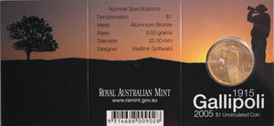 2005 $1 Gallipoli 1915 UNC - 'C' Mintmark