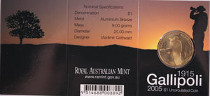 2005 $1 Gallipoli 1915 UNC - 'M' Mintmark