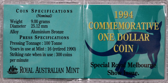1994 $1 Commemorative Coin UNC - Special Royal Melbourne Show Issue
