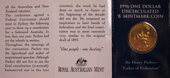 1996 $1 Sir Henry Parkes 