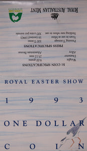 1993 $1 Landcare Royal Easter Show UNC - 'S' Mintmark