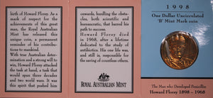 1998 $1 Howards Florey UNC - 'B' Mintmark