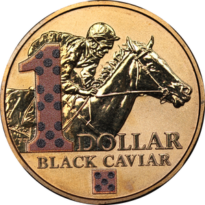 2013 Black Caviar $1 Coin in Quadrum Holder