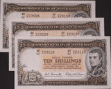 1961 Coombs/Wilson 10 Shilling Consecutive Trio gEF