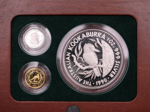 1990 Family of Precious Metals Gold, Silver and Platinum Set (Damaged Box)