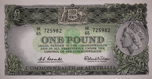One Pound 1961 Coombs/Wilson Last Prefix aUNC