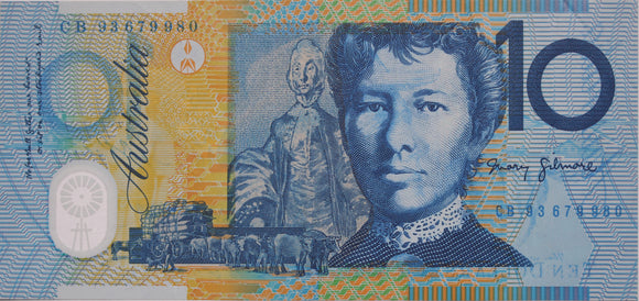 1993 $10 Fraser/Evans Wet Ink Transfer UNC