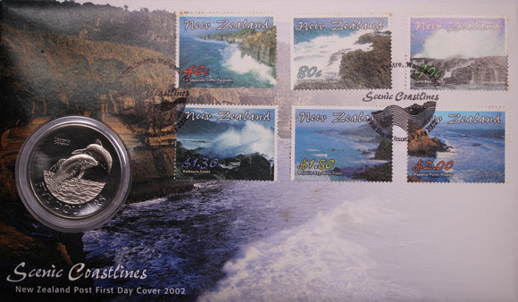 New Zealand 2002 $5 Coin & Stamp Cover Hector's Dolphin